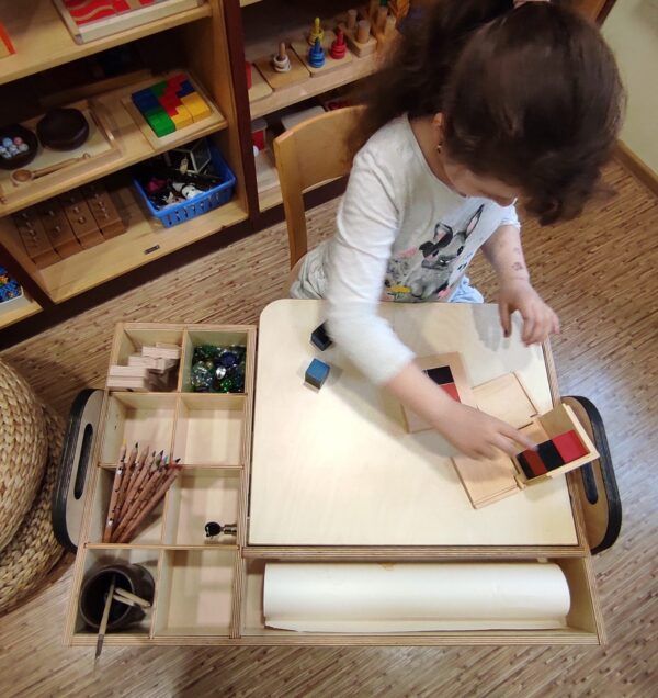 Adjustable Children Montessori Table and Chair Set Julle - Cannon Pink - Image 9