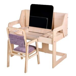 Adjustable Children Montessori Table and Chair Set Luula - Cannon Pink