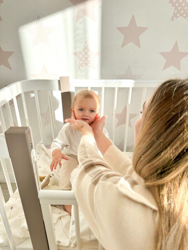 Baby Crib ELIN with Mattress - Cappuccino/White - Image 5