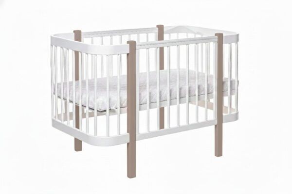 Baby Crib ELIN with Mattress - Cappuccino/White - Image 4