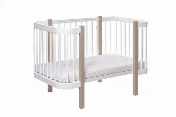 Baby Crib ELIN with Mattress - Cappuccino/White - Image 3