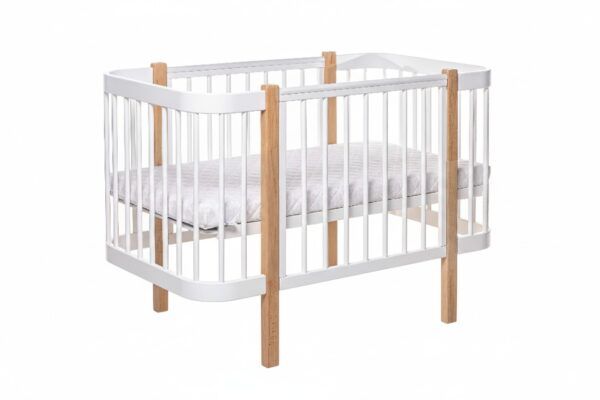 Baby Crib ELIN with Mattress - Natural/White - Image 6