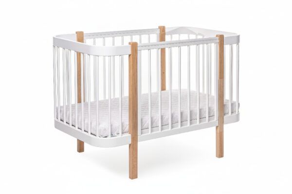 Baby Crib ELIN - Natural/White - Image 3