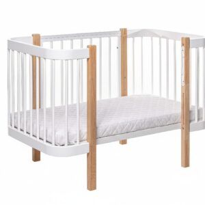 Baby Crib ELIN with Mattress - Natural/White