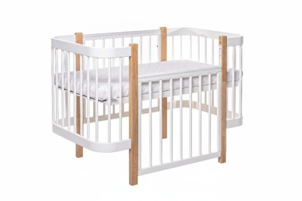Baby Crib ELIN with Mattress - Natural/White - Image 5