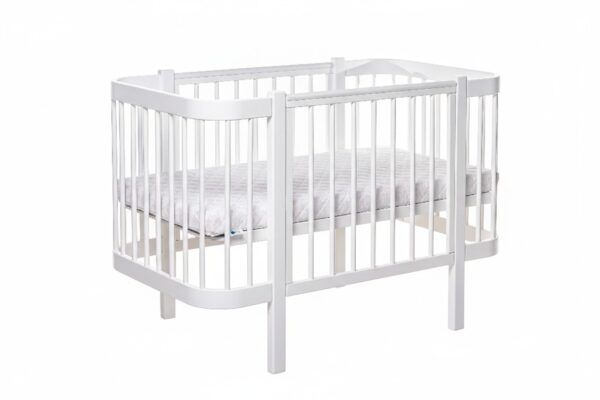 Baby Crib ELIN with Mattress - White - Image 3