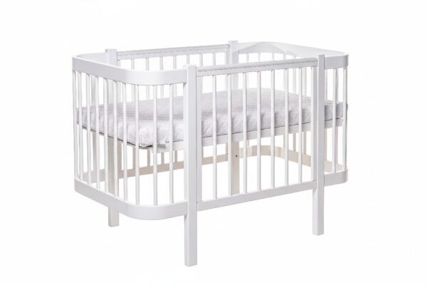 Baby Crib ELIN with Mattress - White - Image 2