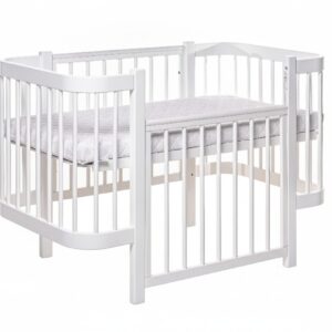 Baby Crib ELIN with Mattress - White