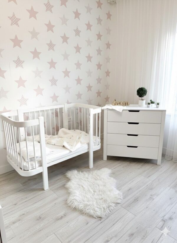 Baby Crib ELIN with Mattress - White - Image 6