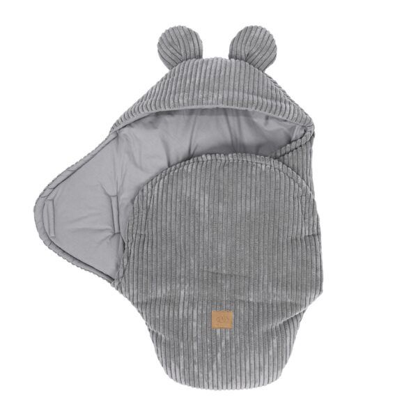 Baby Swaddle with Bear Ears – Grey - Image 5