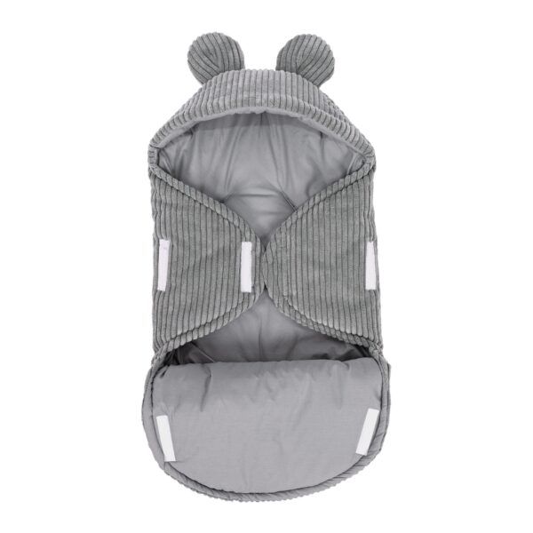 Baby Swaddle with Bear Ears – Grey - Image 2