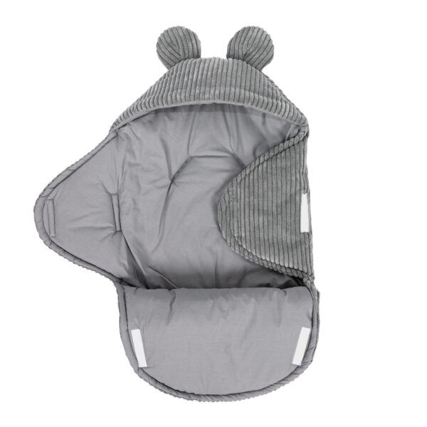 Baby Swaddle with Bear Ears – Grey - Image 3