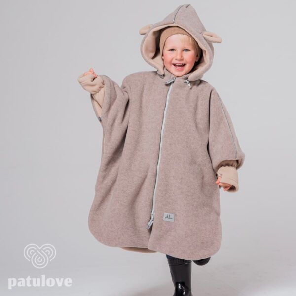 Auto-Poncho für Kinder – Lamm Beige – Bild 5