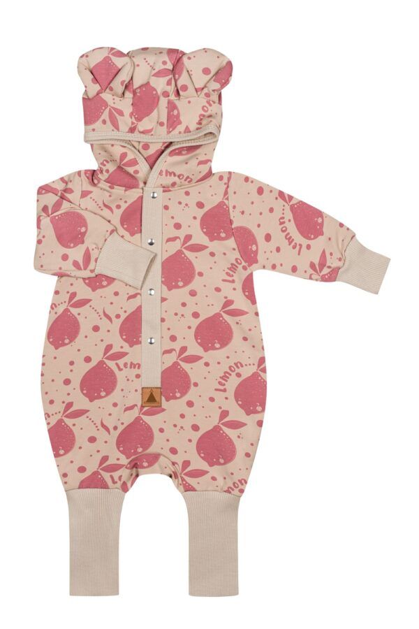 Eared Jumpsuit for Babies and Kids - Beige Lemons - Image 5
