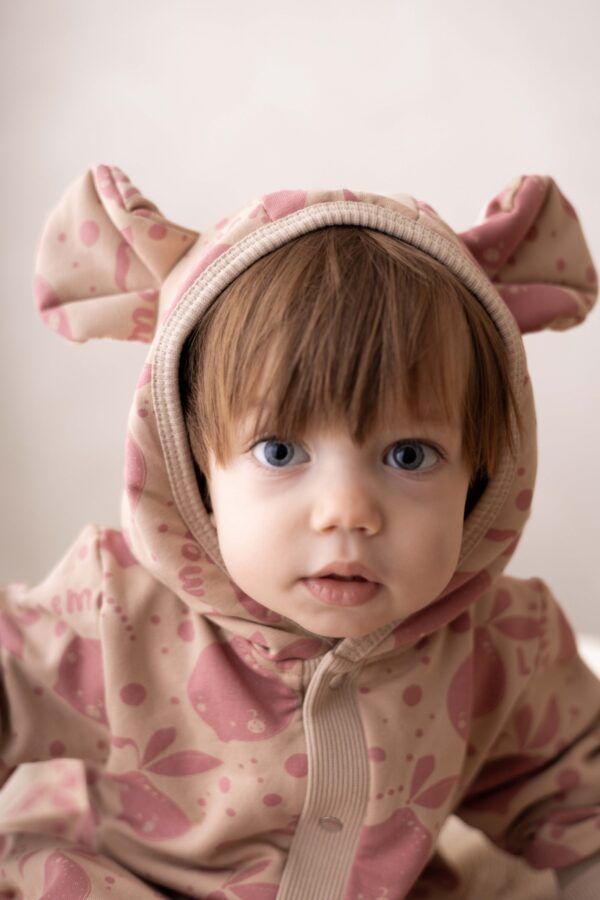 Eared Jumpsuit for Babies and Kids - Beige Lemons