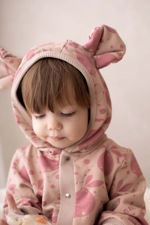 Eared Jumpsuit for Babies and Kids - Beige Lemons - Image 3