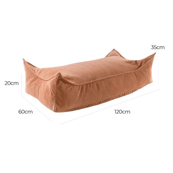 MeowBaby® Pouffe For Children, Rectangular, Corduroy - Brick - Image 2