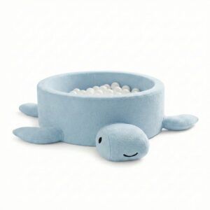Foam Baby Ball Pit Without Balls - Turtle Dusty Ice Blue Boucle