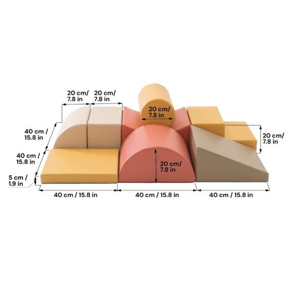 Soft Play 8 Foam Block Set - Pastel Pink Adventurer - Image 5