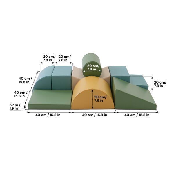 Soft Play 8 Foam Block Set - Pastel Turquoise Adventurer - Image 6