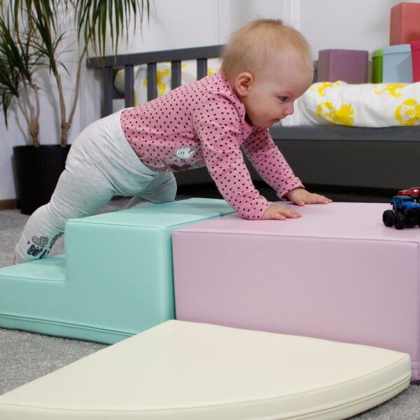 Soft Play 5 Foam Block Set - Light Pastel Corner Climber - Image 8