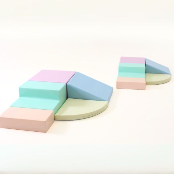 Soft Play 5 Foam Block Set - Light Pastel Corner Climber - Image 2