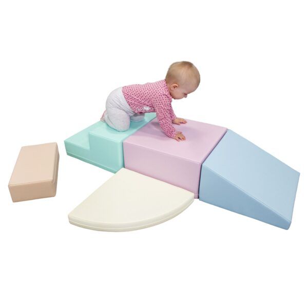 Soft Play 5 Foam Block Set - Light Pastel Corner Climber - Image 21