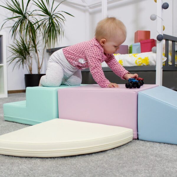 Soft Play 5 Foam Block Set - Light Pastel Corner Climber - Image 11