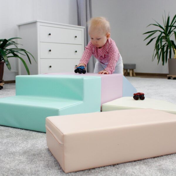 Soft Play 5 Foam Block Set - Light Pastel Corner Climber - Image 12