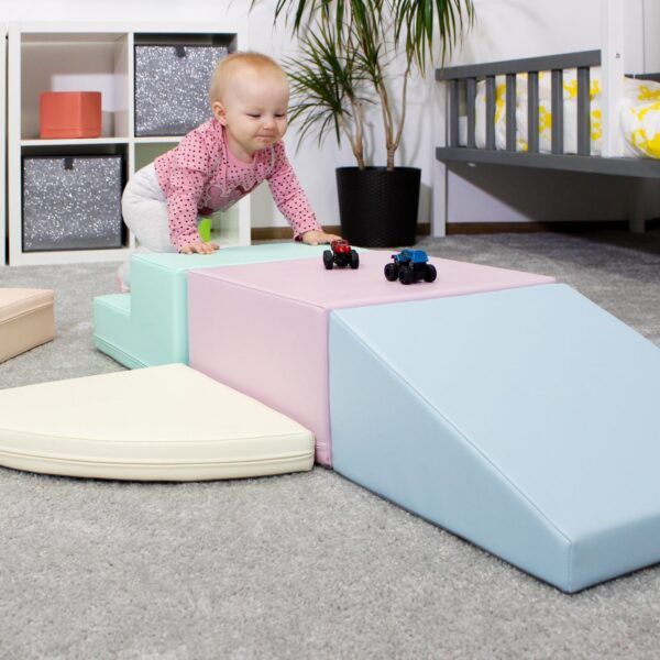 Soft Play 5 Foam Block Set - Light Pastel Corner Climber - Image 10