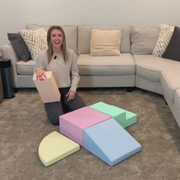 Soft Play 5 Foam Block Set - Light Pastel Corner Climber - Image 5