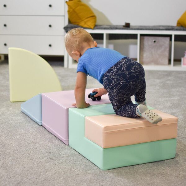 Soft Play 5 Foam Block Set - Light Pastel Corner Climber - Image 16