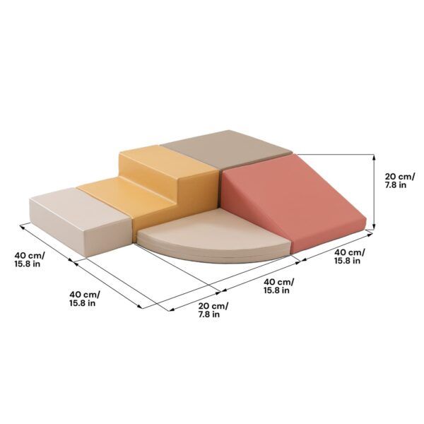 Soft Play 5 Foam Block Set - Pastel Pink Corner Climber - Image 5