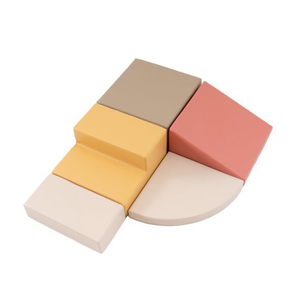 Soft Play 5 Foam Block Set - Pastel Pink Corner Climber - Image 11