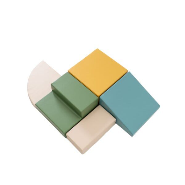 Soft Play 5 Foam Block Set - Pastel Turquoise Corner Climber - Image 6