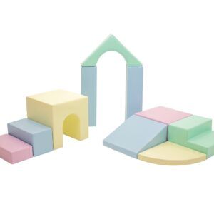 Softplay-Set mit 10 Schaumstoffblöcken – Kreativität in hellen Pastelltönen