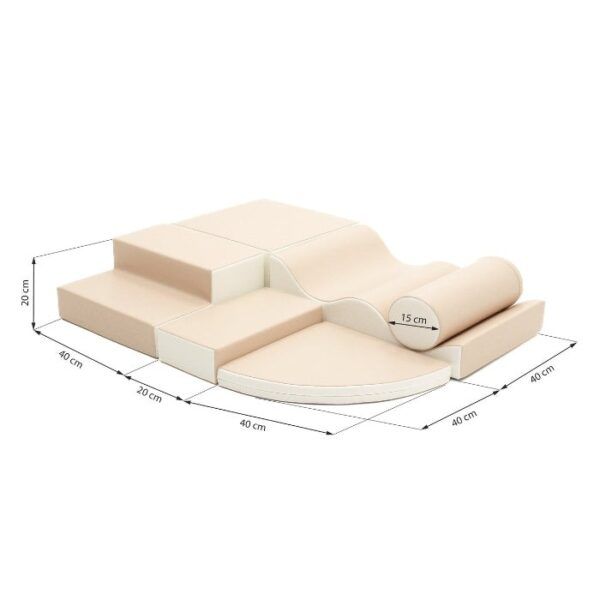 Soft Play 6 Foam Block Set - Beige Explorer - Image 8