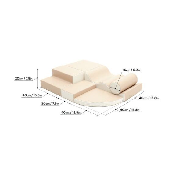 Soft Play 6 Foam Block Set - Beige Explorer - Image 6