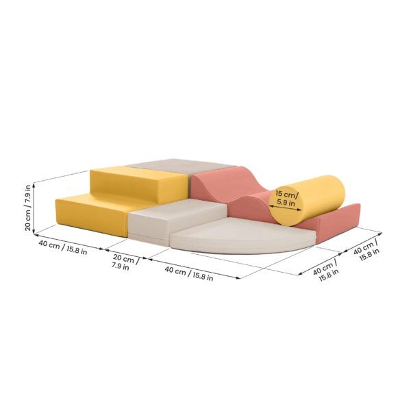 Soft Play 6 Foam Block Set - Pastel Pink Explorer - Image 32