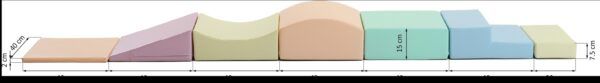 Soft Play 7 Foam Block Set - Light Pastel Little Crawler - Image 9