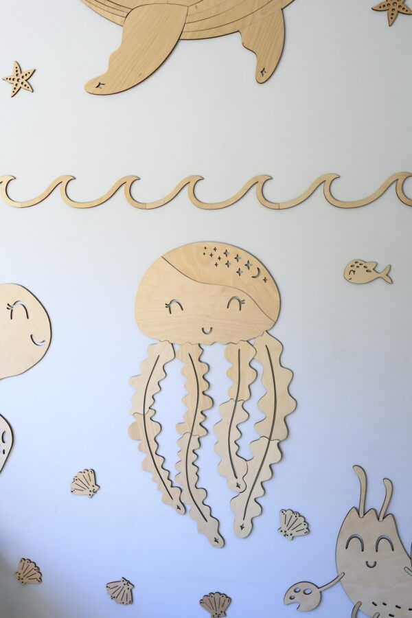 Wooden Wall Decoration - Jellyfish - Image 2