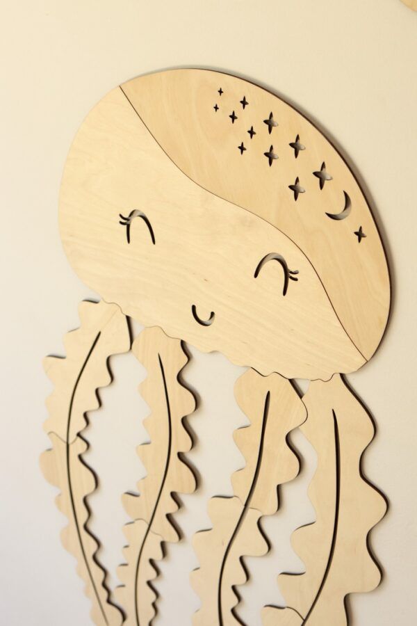 Wooden Wall Decoration - Jellyfish - Image 4