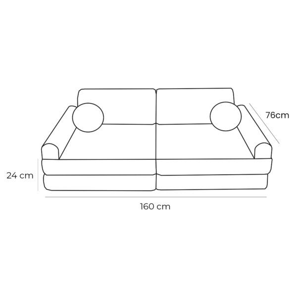 Large Modular Sofa for Kids - Premium Boucle, Fresh Mint - Image 9