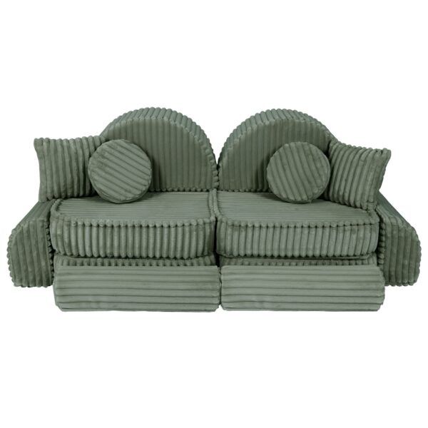 Medium Modular Sofa for Kids - Churros Sage Green Plus - Image 3