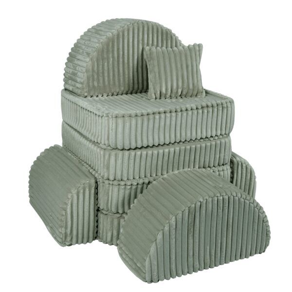 Medium Modular Sofa for Kids - Churros Sage Green Plus - Image 11