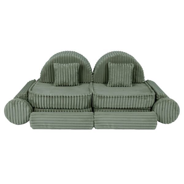 Medium Modular Sofa for Kids - Churros Sage Green Plus - Image 7