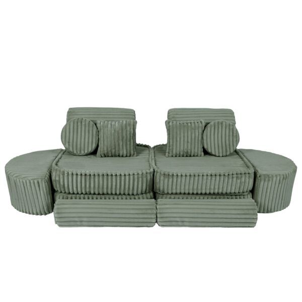Medium Modular Sofa for Kids - Churros Sage Green Plus - Image 5