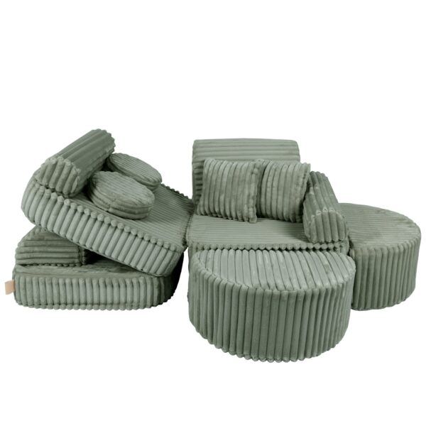 Medium Modular Sofa for Kids - Churros Sage Green Plus - Image 9