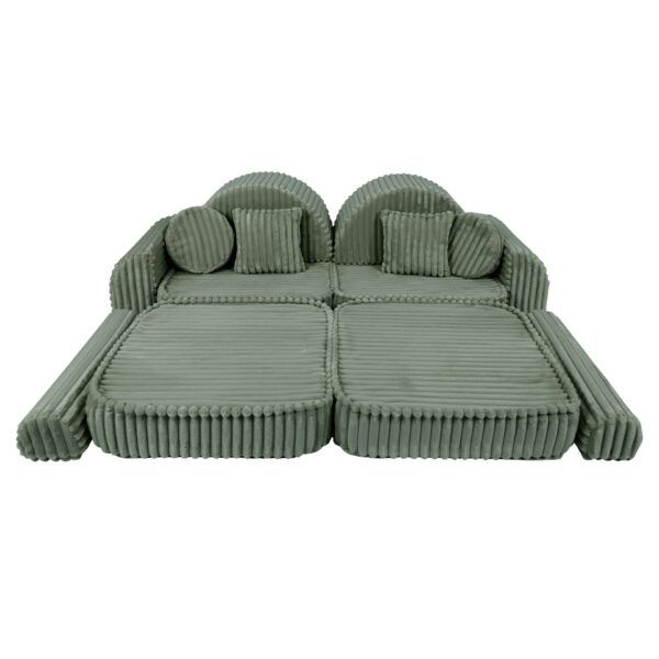 Medium Modular Sofa for Kids - Churros Sage Green Plus - Image 6