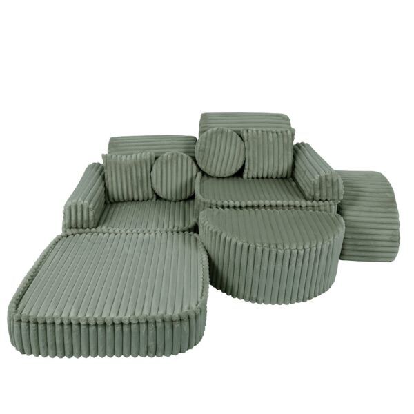 Medium Modular Sofa for Kids - Churros Sage Green Plus - Image 4